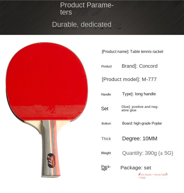 Table tennis racket set for beginners, horizontal table tennis racket