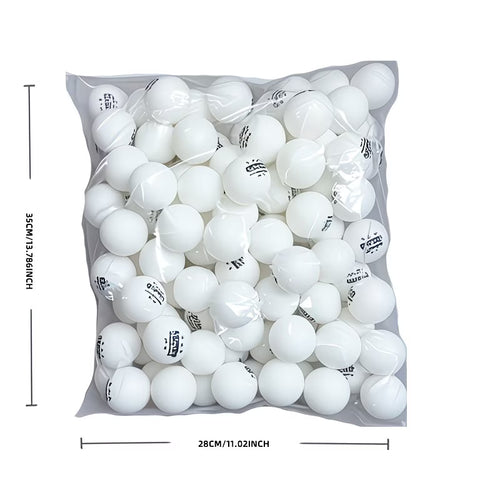 ABS 3-Star Table Tennis Balls - White, 100-Pack Bulk Wholesale Set
