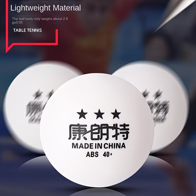 ABS 3-Star Table Tennis Balls - White, 100-Pack Bulk Wholesale Set